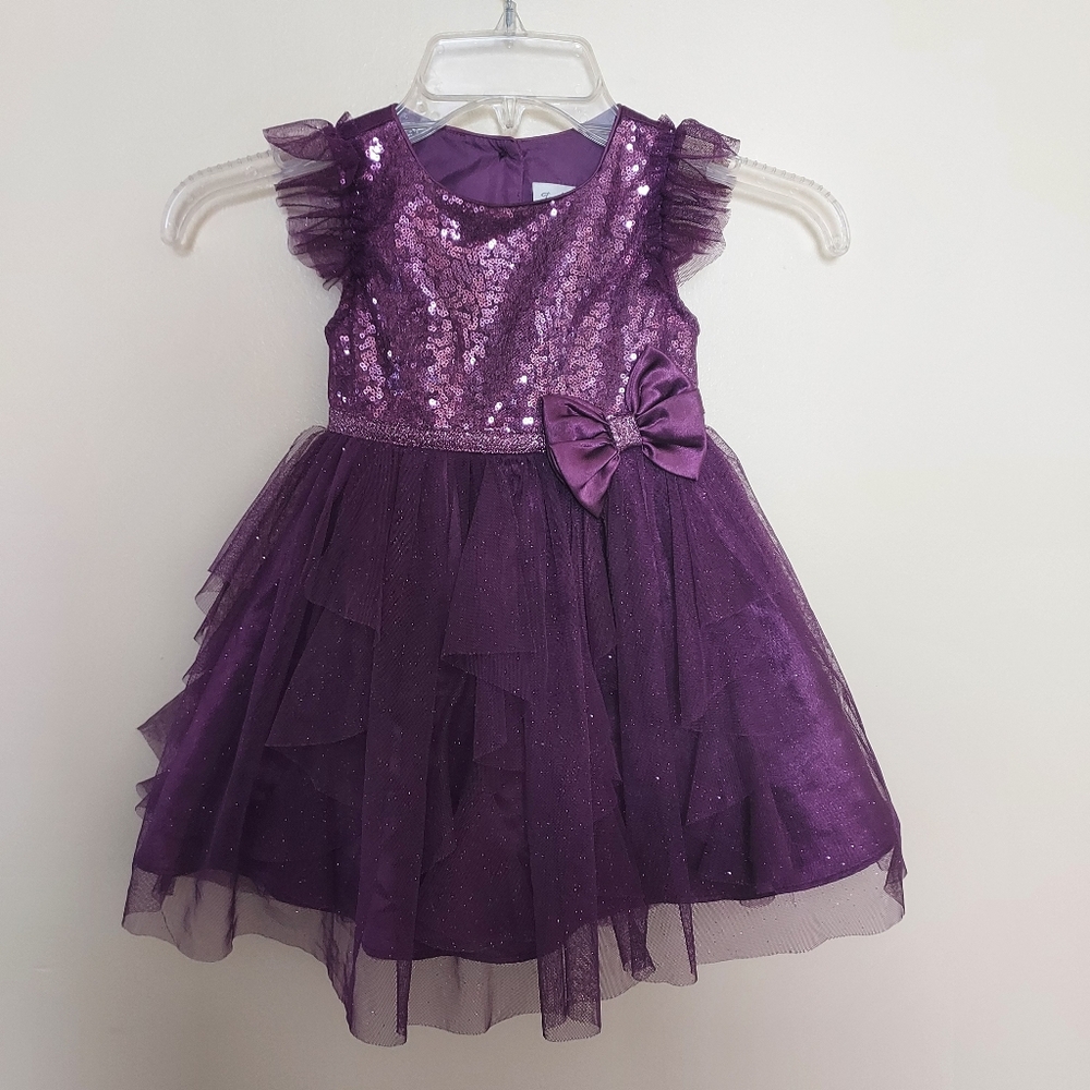 Jona Michelle Toddler Sparkling Purple Dress 2T Formal Party Holiday